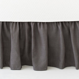 Stone Washed Linen Paneled Bed Skirt - Revibe Designs