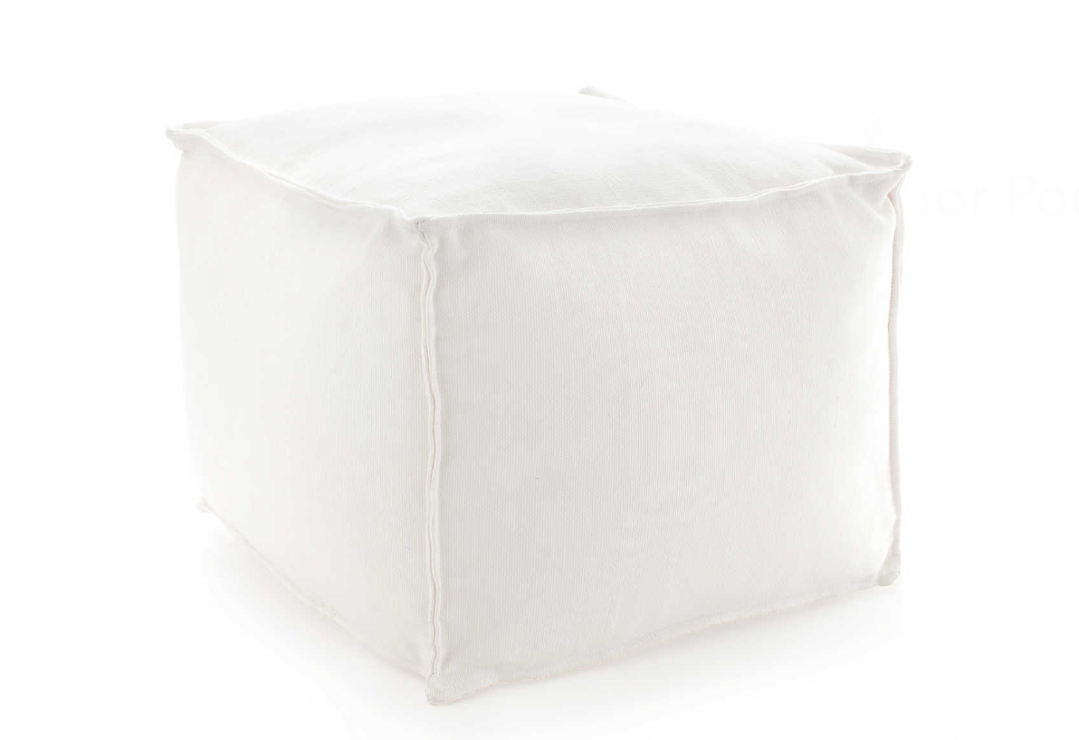 Solid White Indoor / Outdoor Pouf