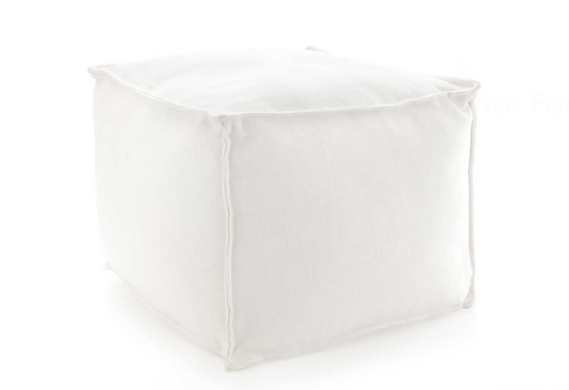 Solid White Indoor / Outdoor Pouf