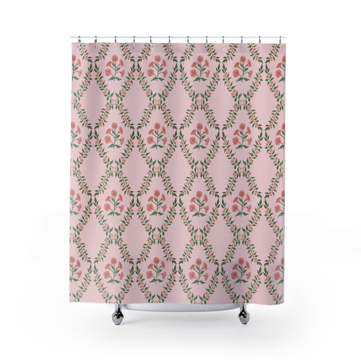 Floral Pink Rose Vine Shower Curtain
