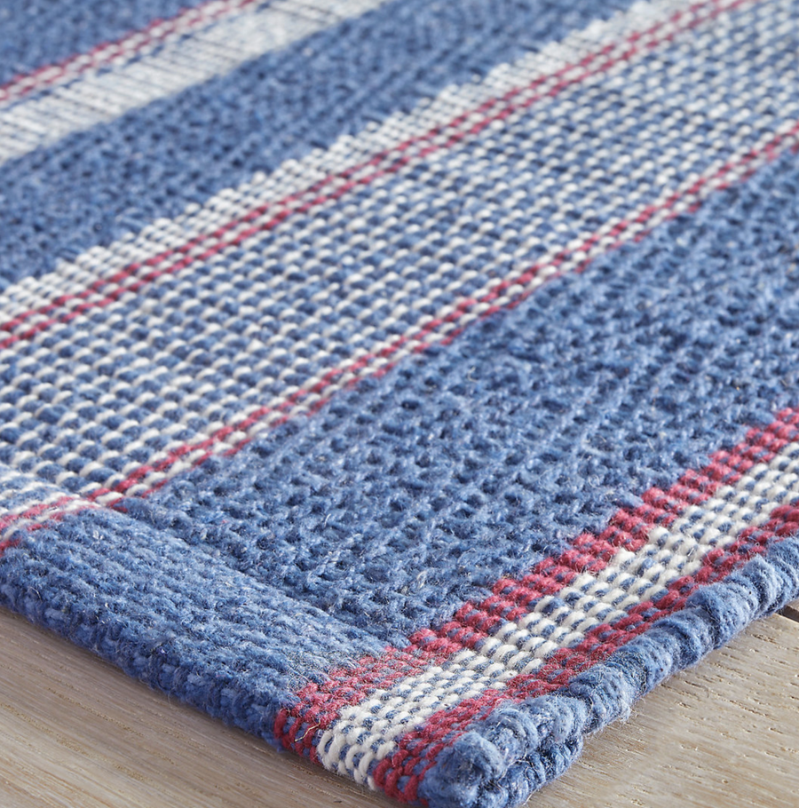 Hillsgrove Stripe Denim  Handwoven Rug