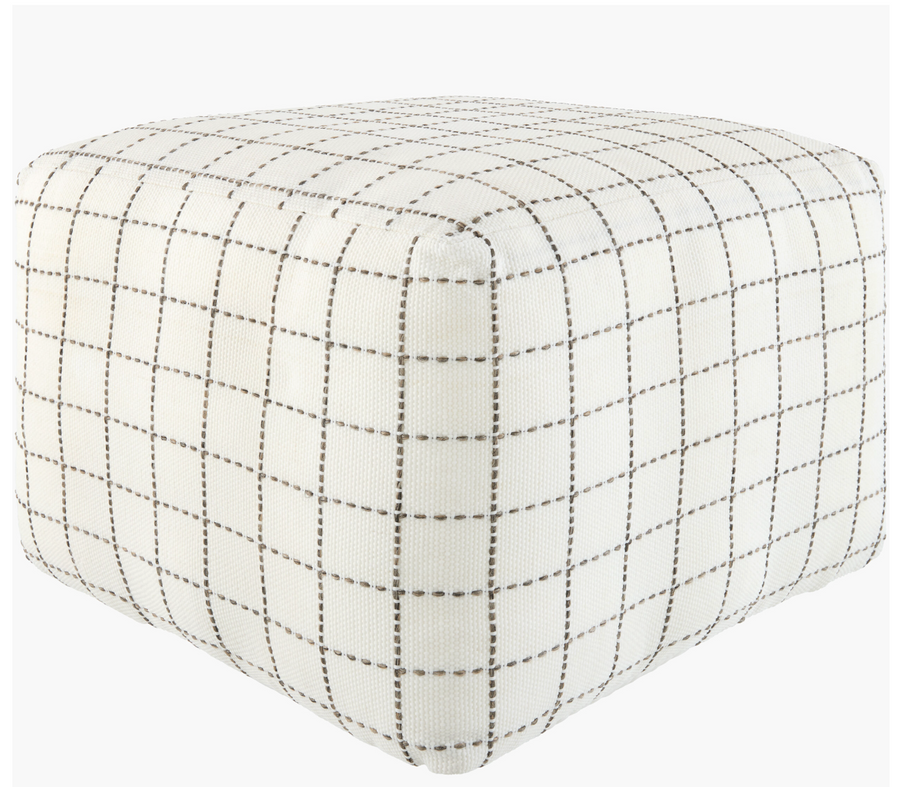 Island Vibe Window Pane Check Pouf
