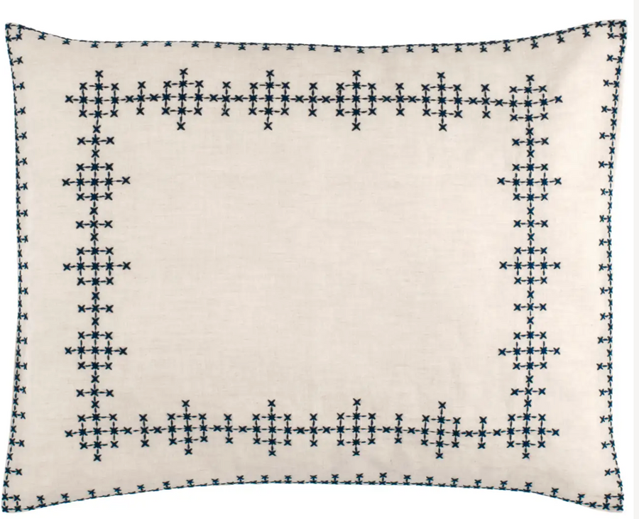 Cross Stitch Linen Sham
