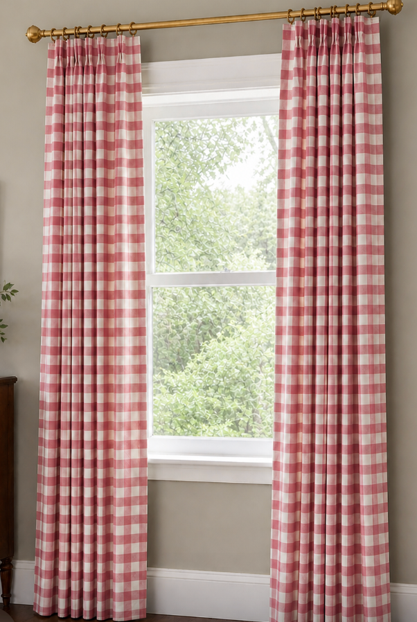 Camden Check Pinch Pleated Drapery Panels