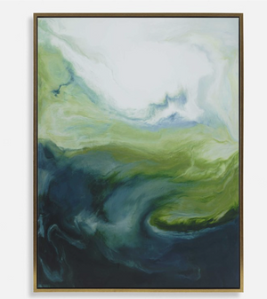 Serene Green Framed Canvas Art