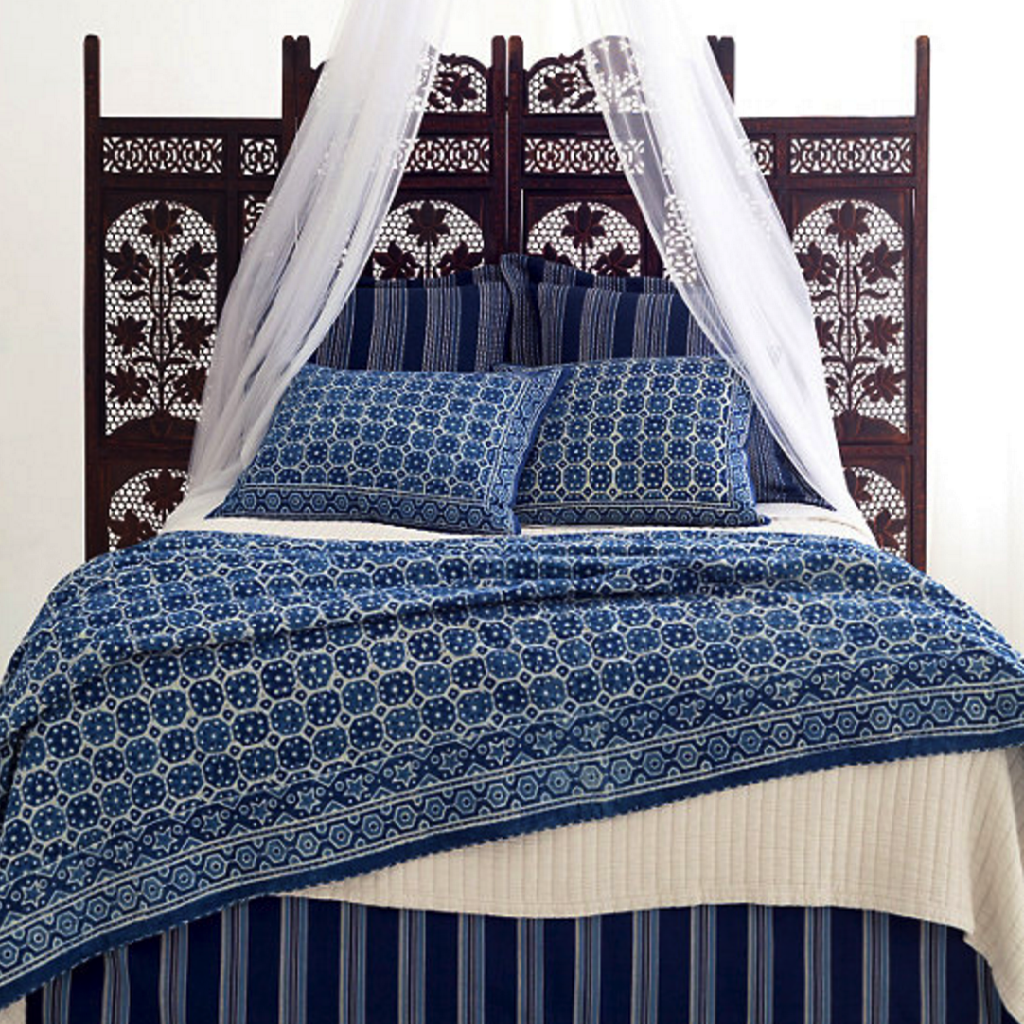 Resist Octagon Indigo Coverlet - Revibe Designs