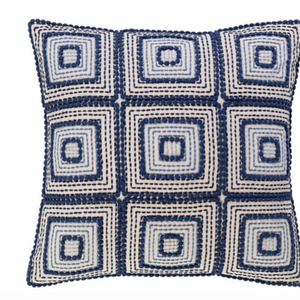 Indigrid Embroidered Pillow - Revibe Designs