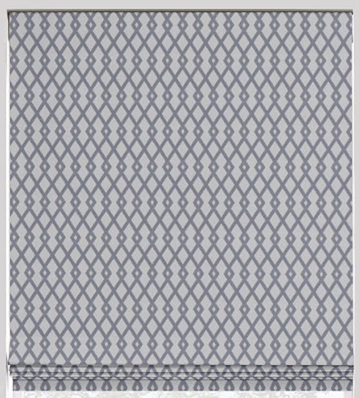 Fret Roman Flat Roman Shade - Revibe Designs