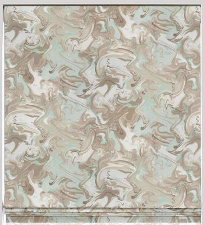 Designer Marble Swirl Flat Roman Shade - Revibe Designs