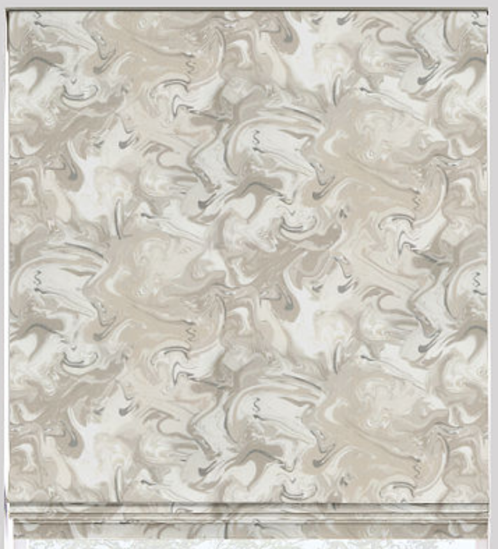 Designer Marble Swirl Flat Roman Shade - Revibe Designs