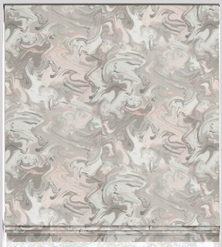 Designer Marble Swirl Flat Roman Shade - Revibe Designs