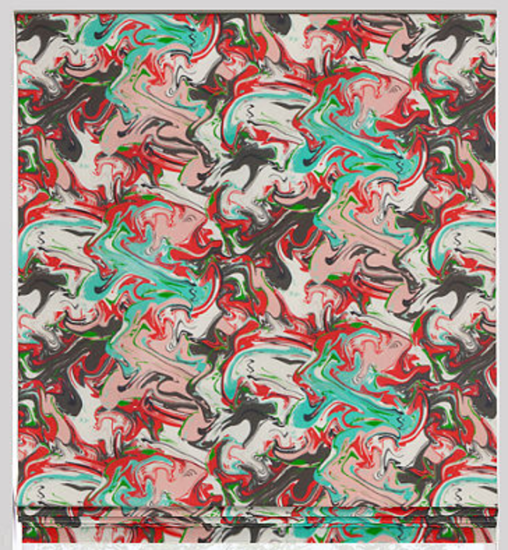 Designer Marble Swirl Flat Roman Shade - Revibe Designs