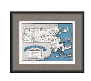 Massachusetts Map Art - Revibe Designs