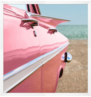 Vintage Pink Cadillac Art - Revibe Designs