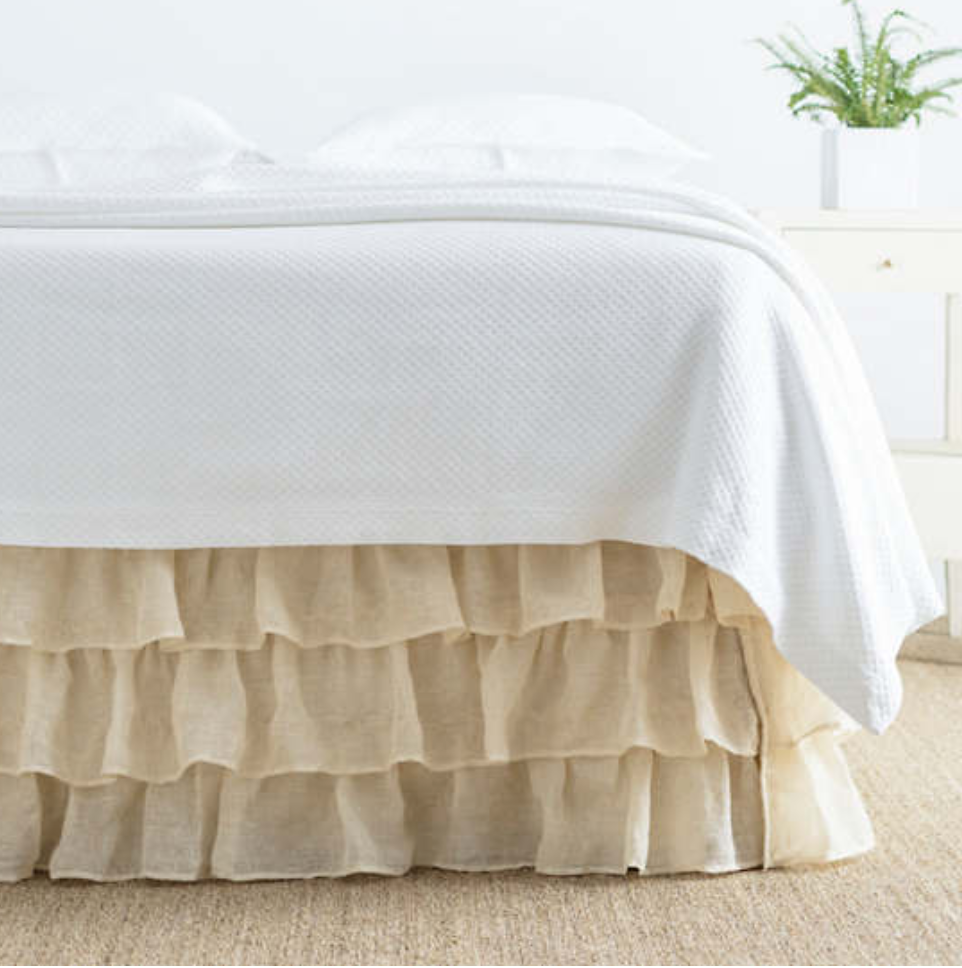 Savannah Linen Tiered Bed Skirt Revibe Designs