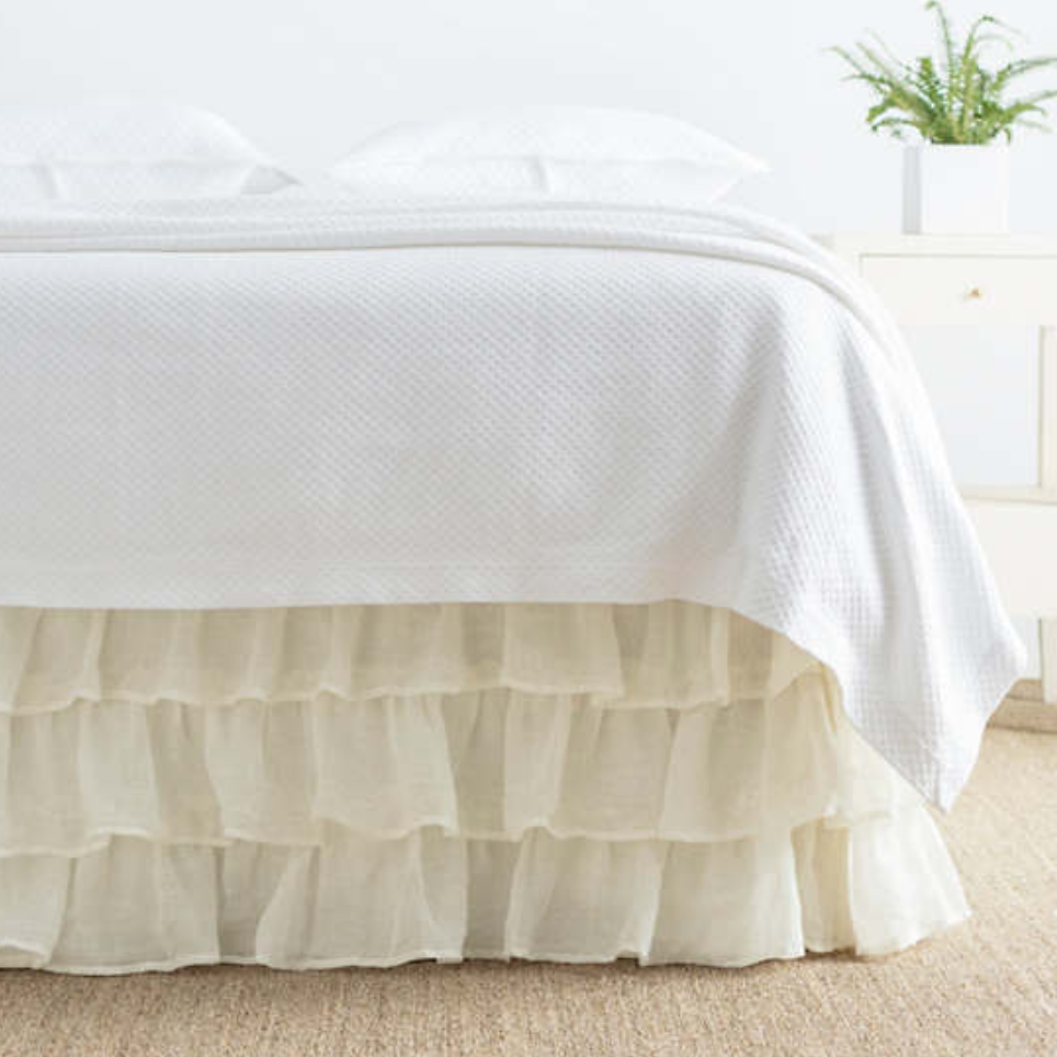 Savannah Linen Tiered Bed Skirt - Revibe Designs