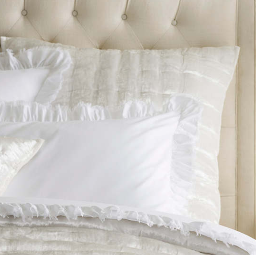 Radiance Velvet Dove White Sham - Revibe Designs