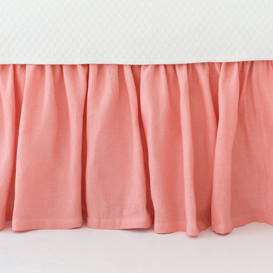 Stone Washed Linen Paneled Bed Skirt - Revibe Designs