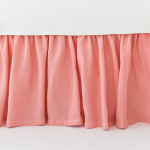 Stone Washed Linen Paneled Bed Skirt - Revibe Designs