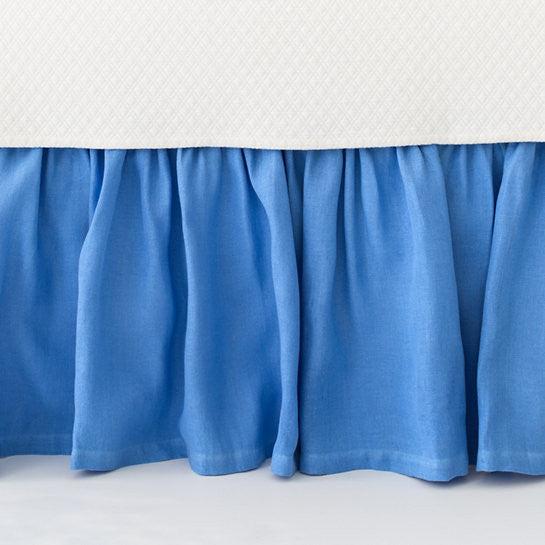 Stone Washed Linen Paneled Bed Skirt - Revibe Designs