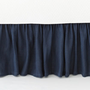 Stone Washed Linen Paneled Bed Skirt - Revibe Designs