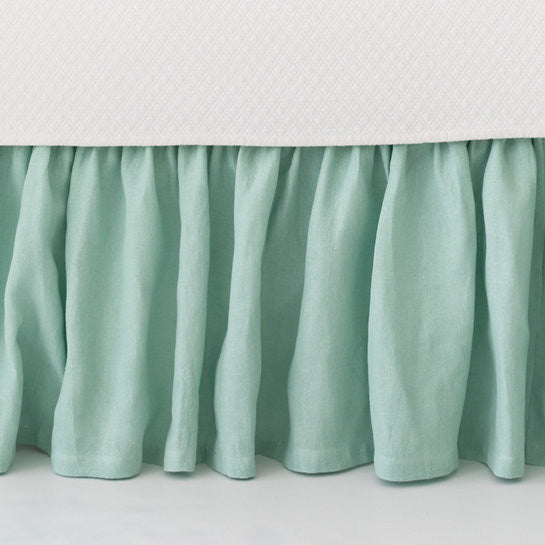 Stone Washed Linen Paneled Bed Skirt - Revibe Designs