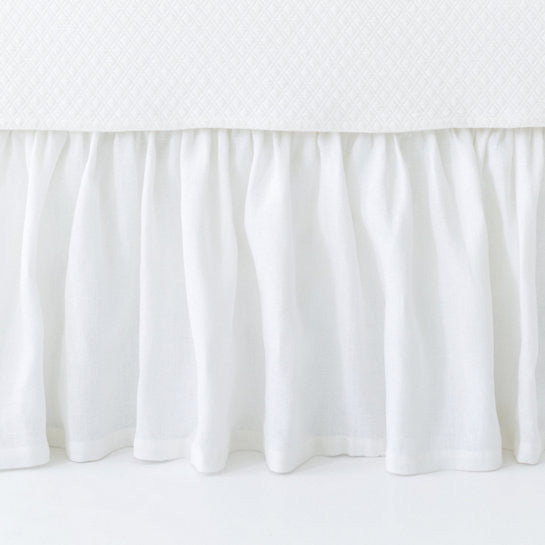 Stone Washed Linen Paneled Bed Skirt - Revibe Designs
