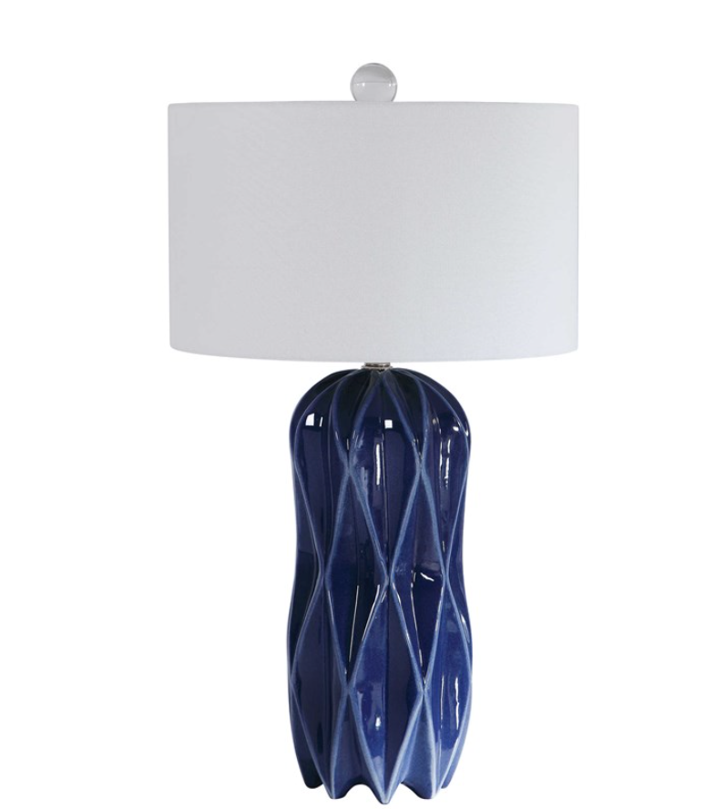 Malena Glossy White Lamp - Revibe Designs