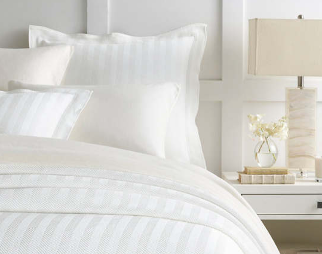 Herringbone White  Matelasse Coverlet