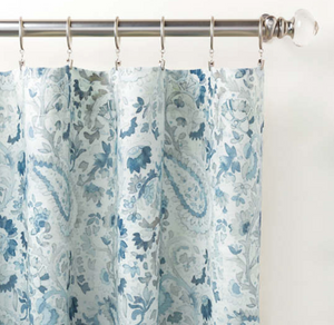 Ines  Linen Blue Curtain Panel