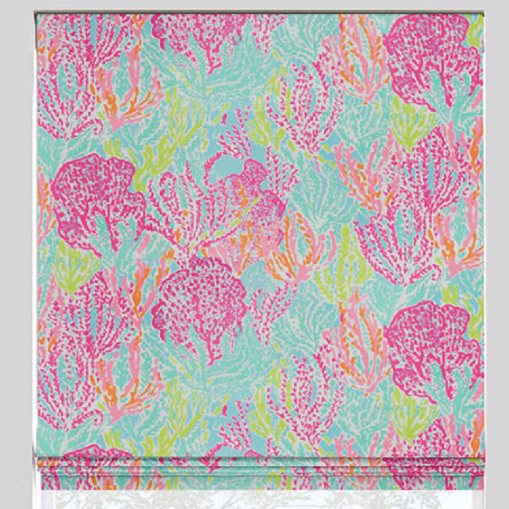Coral Reef Flat Roman Shade - Revibe Designs
