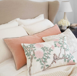 Jolie Embroidered White Pillow
