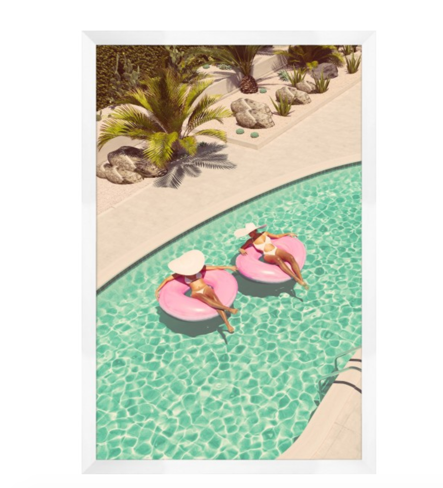 Pink Float Poolside Art