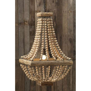 Rustic Wood Bead Chandelier - Revibe Designs